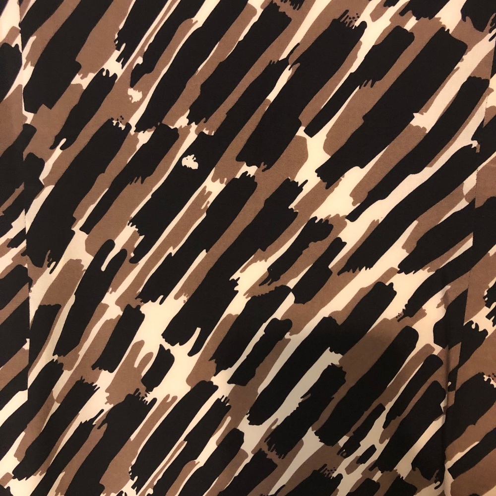 Ann Taylor 100% Silk Black Brown Pattern Sleveless Dress - Picture 6 of 9